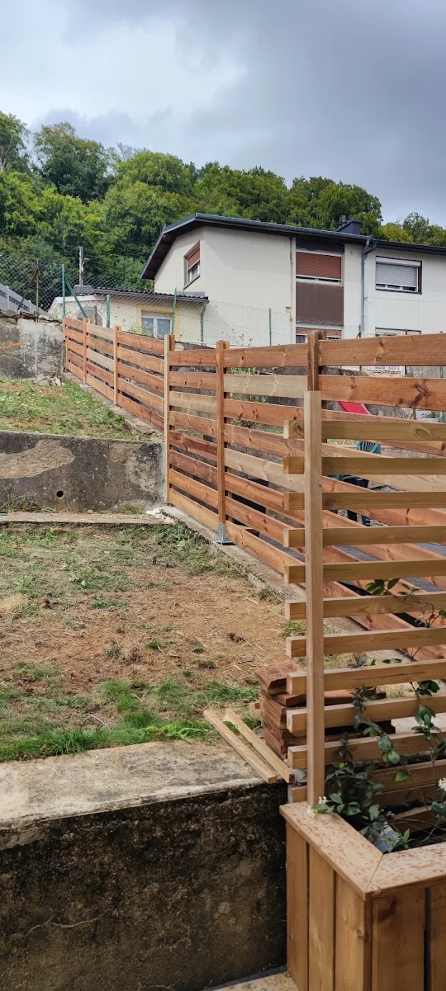 Réalisation d'une clôture lames horizontales — photo 2