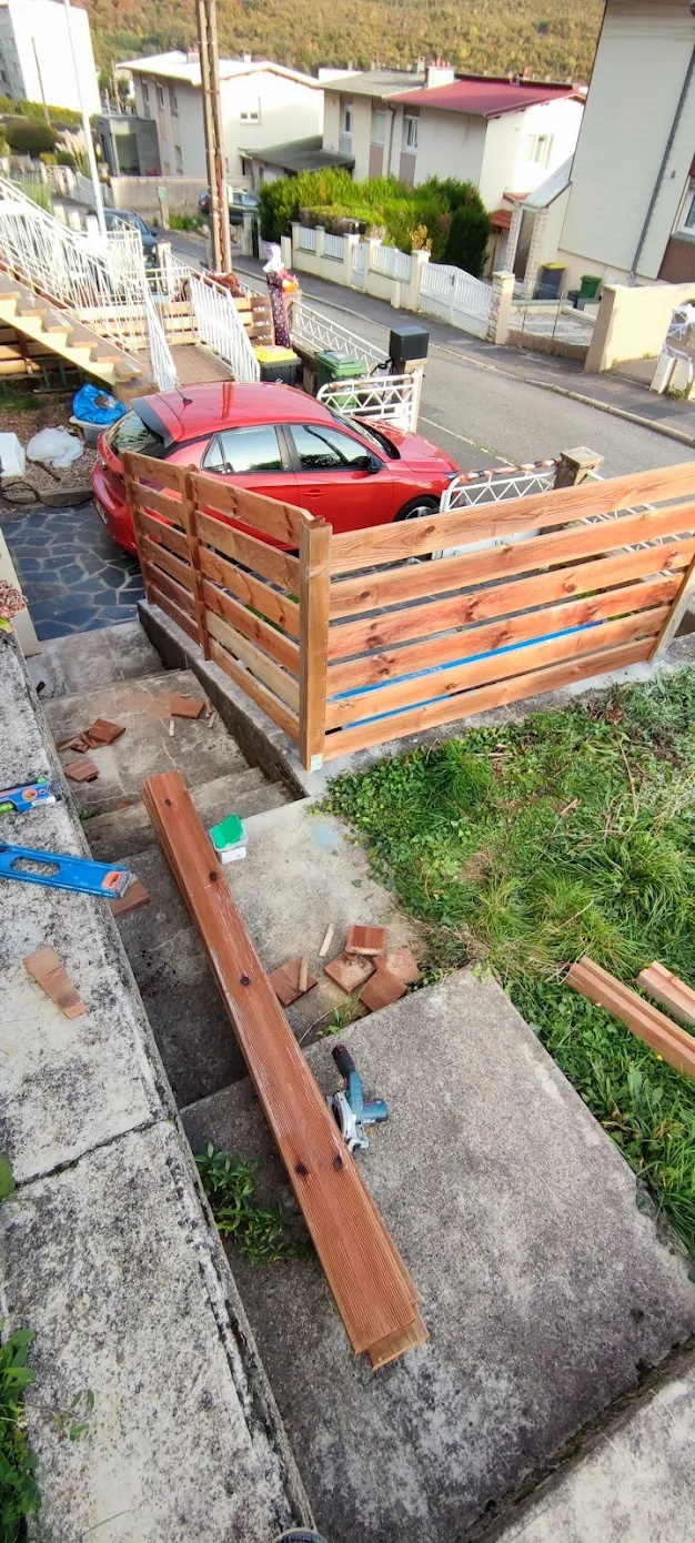 Réalisation d'une clôture lames horizontales — photo 3