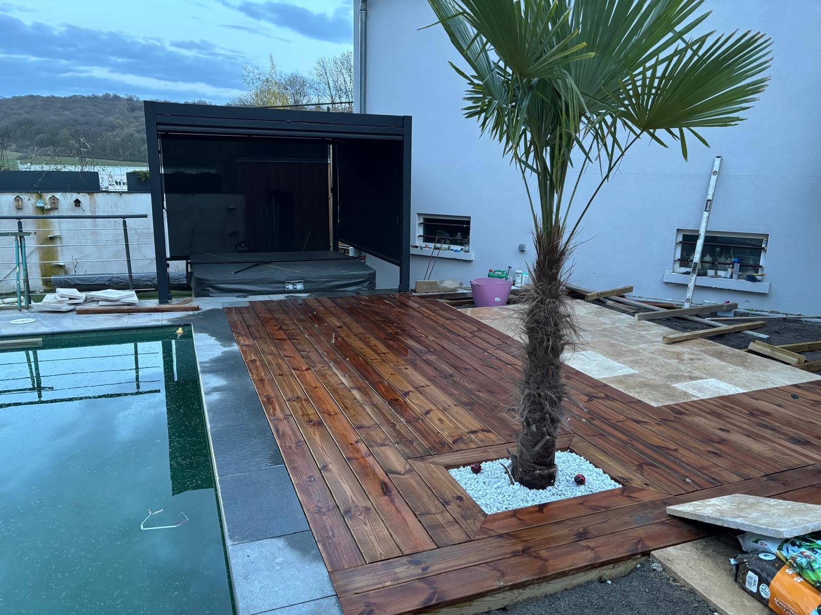 Terrasse implantation palmier